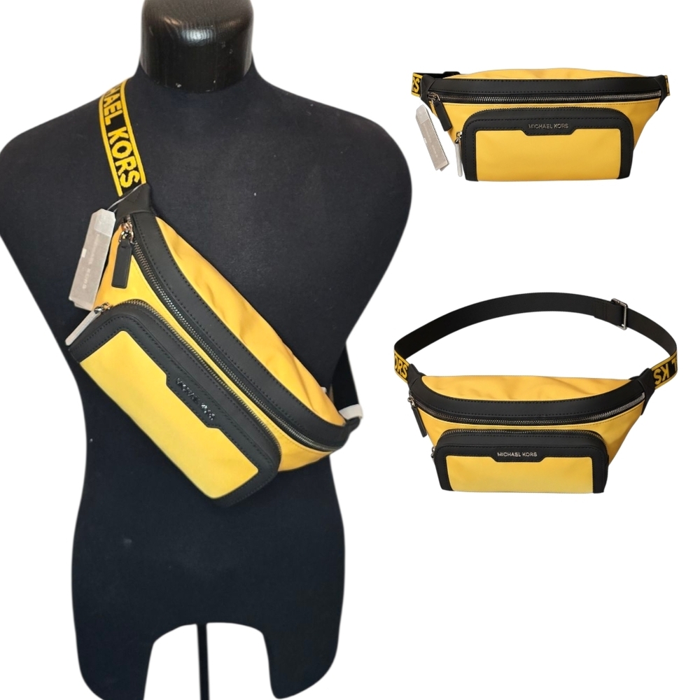 Michael Kors Yellow and Black Men's Fanny Pack Bag